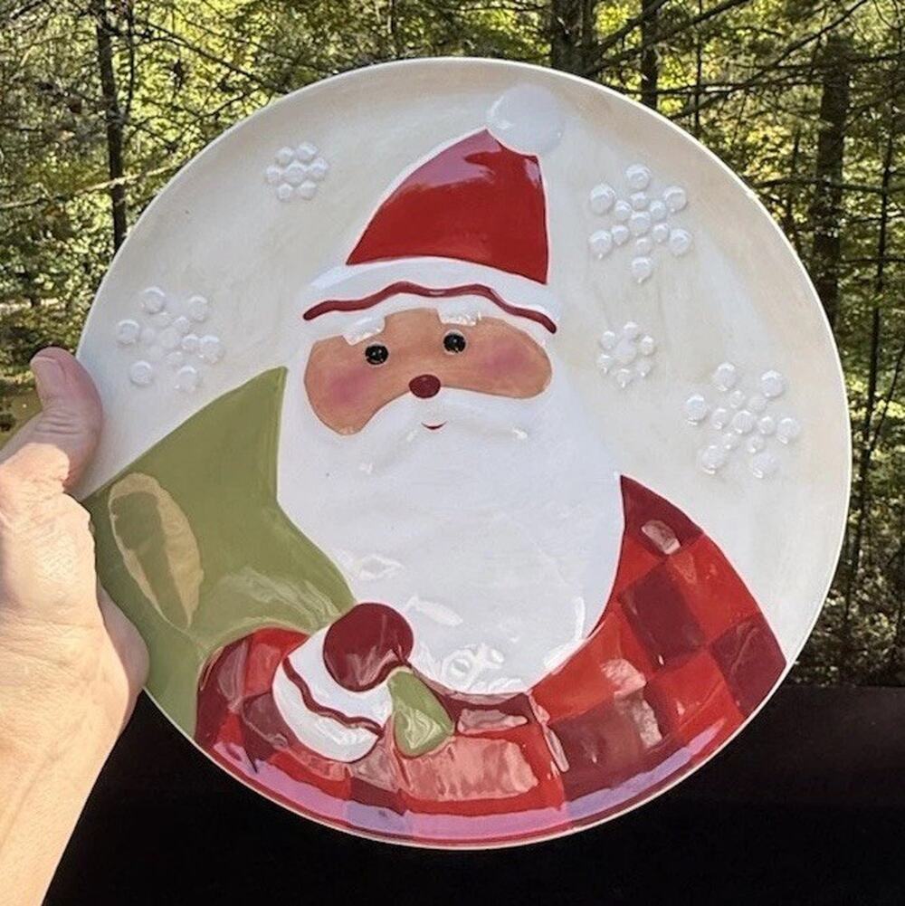Hallmark Santa Claus Old St. Nick Christmas Cookie Decorative Plate 10 1/2” S1